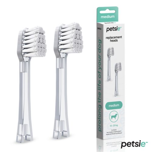 2db Petsie kutyafogkefe pótfej (M méret 10-20kg)